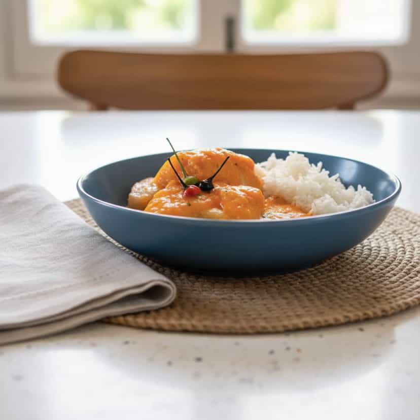 Foto deliciosa de Bacalhau Atolado Cremoso com Pirão pronta para servir - Pratos Brasileiros Icônicos