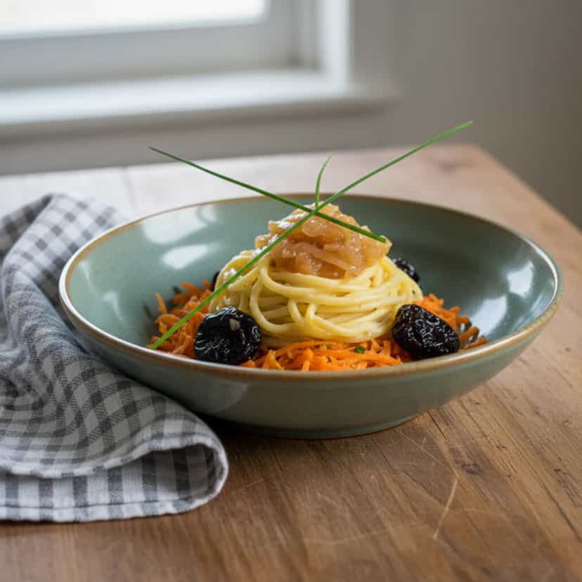 Foto deliciosa de Bacalhau com Tagliatelle ao Creme pronta para servir - Massas & Macarrão