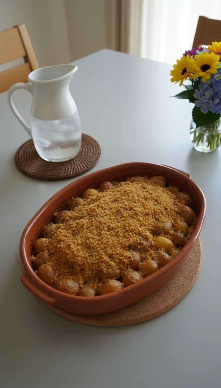 Foto deliciosa de Bacalhau Gratinado com Crosta de Broa pronta para servir - Peixes & Frutos do Mar