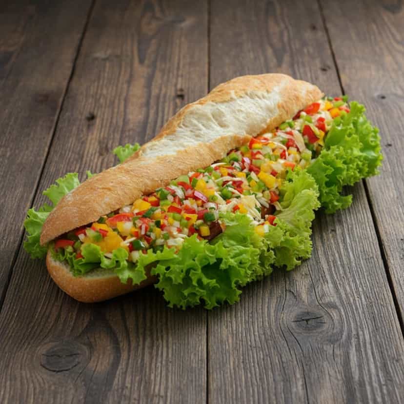 Foto deliciosa de Baguete de Polvilho Azedo pronta para servir - Lanches de Padaria