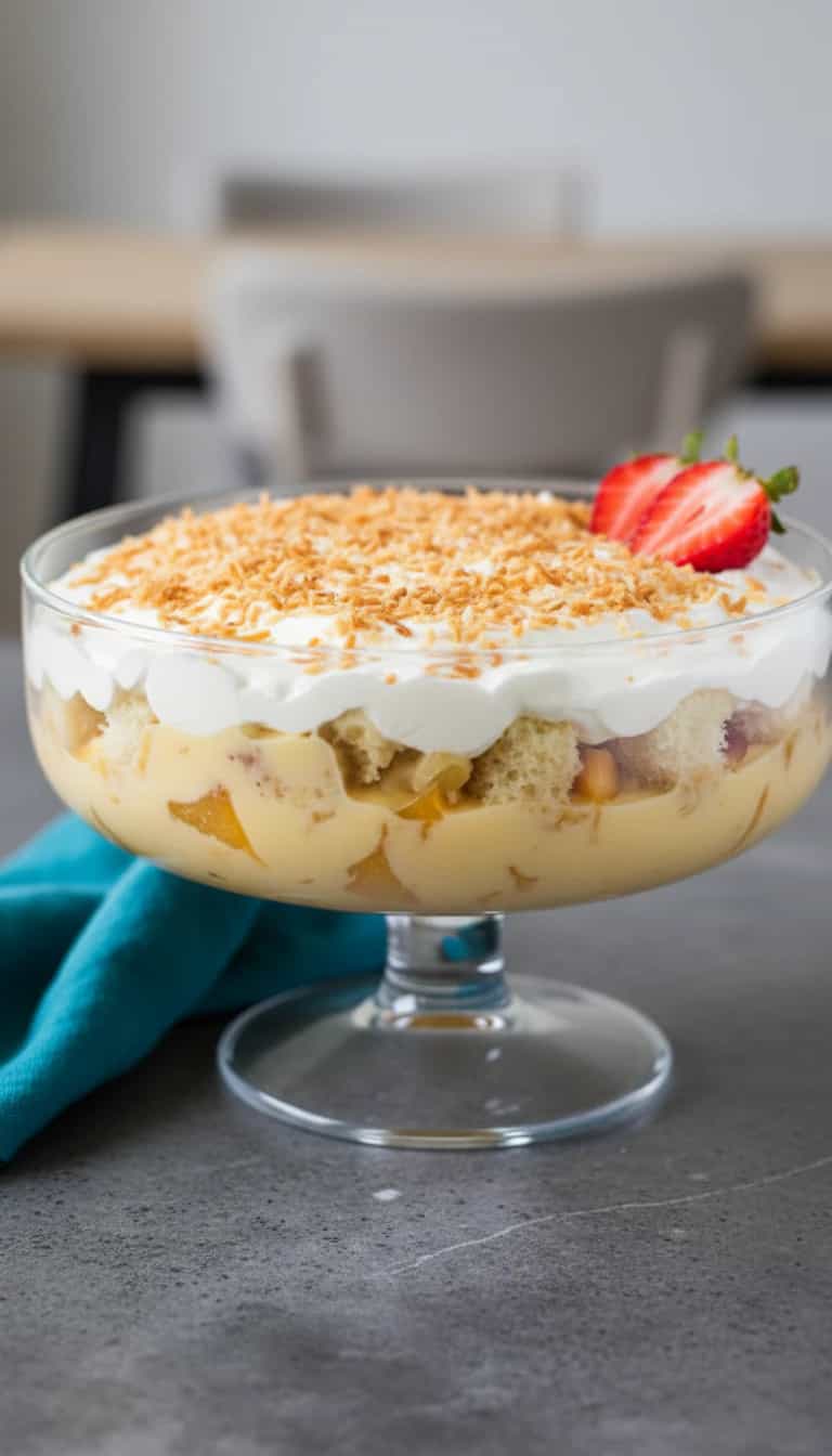 Foto deliciosa de Banana Cremosa com Merengue e Coco pronta para servir - Pudins & Cremes