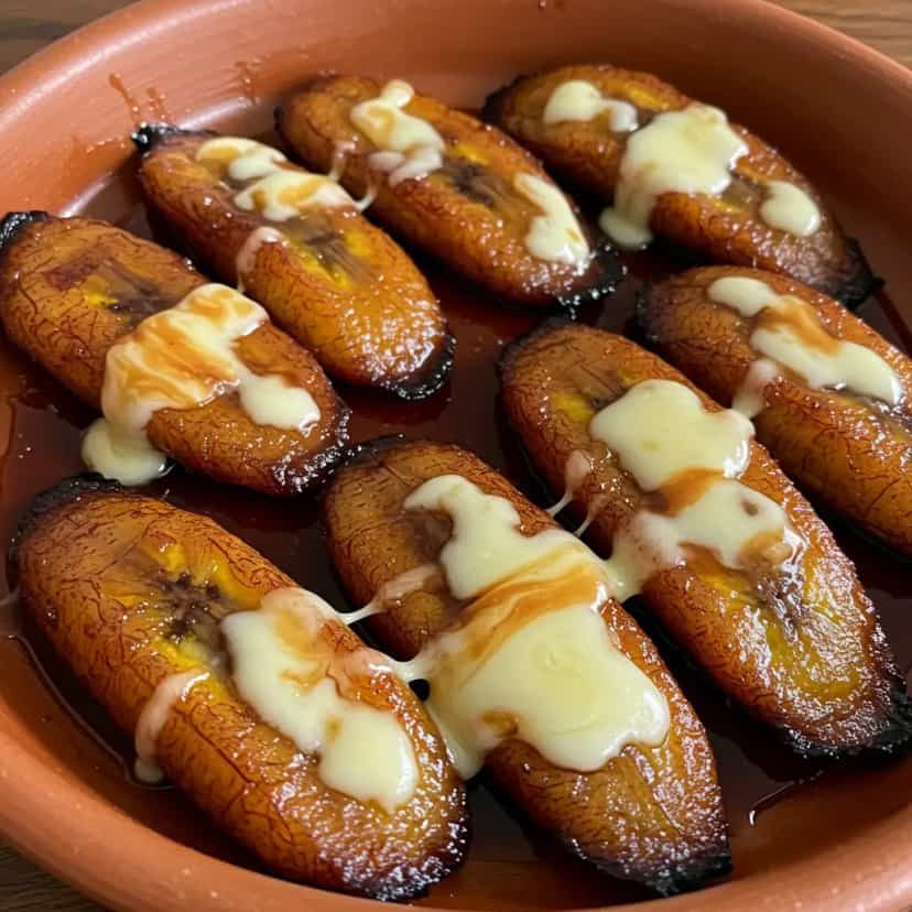 Foto deliciosa de Bananas Flambadas com Melado e Queijo pronta para servir - Outras Receitas