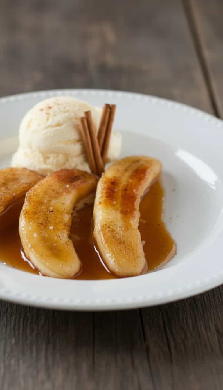 Foto deliciosa de Bananas Flambadas com Sorvete pronta para servir - Outras Receitas