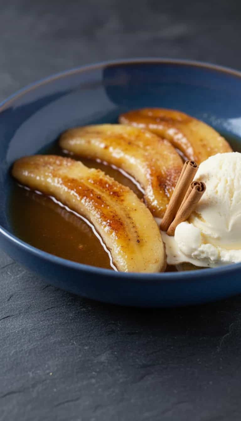 Foto deliciosa de Bananas Flambadas com Sorvete pronta para servir - Outras Receitas