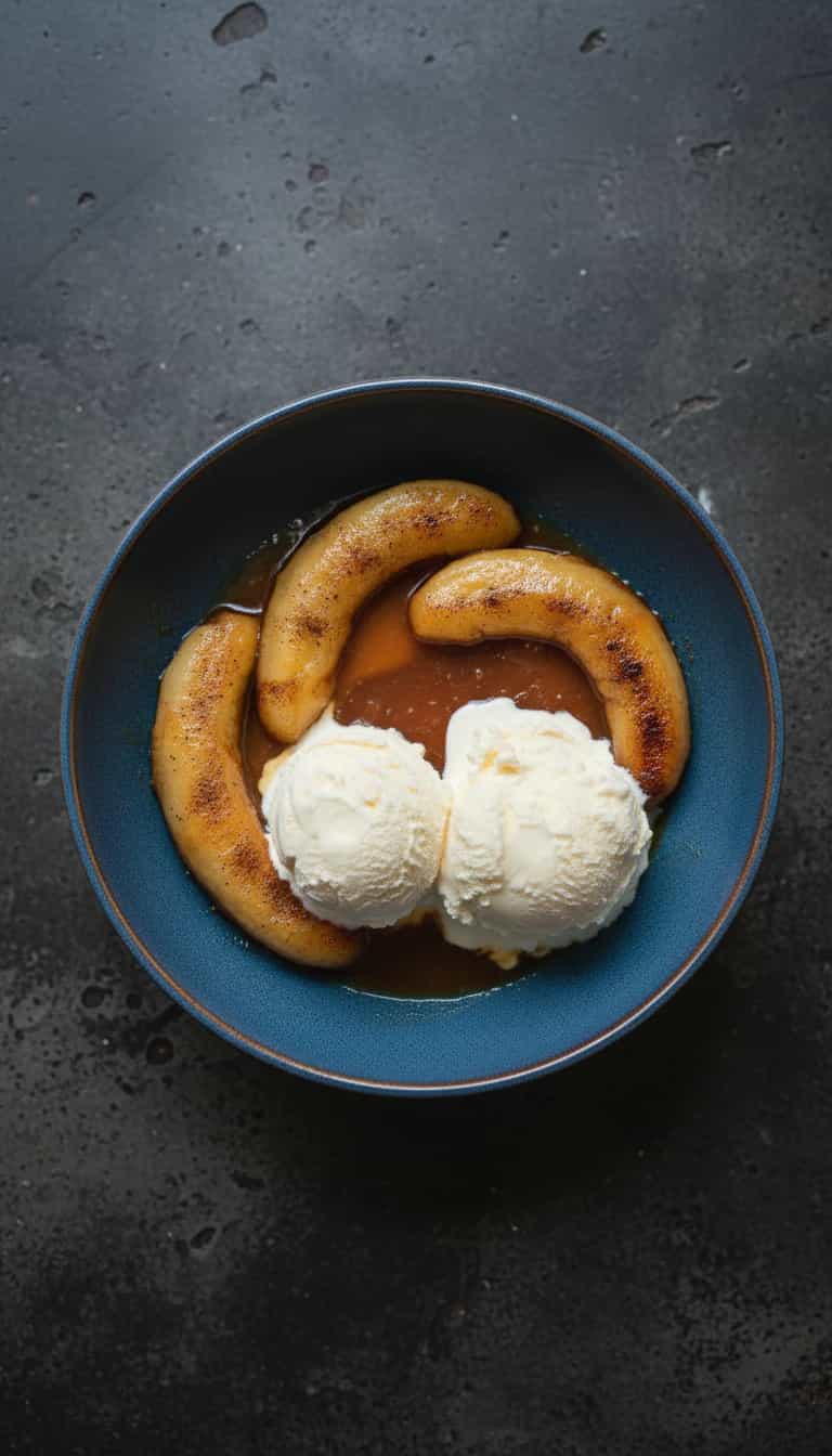 Foto deliciosa de Bananas Flambadas com Sorvete pronta para servir - Outras Receitas