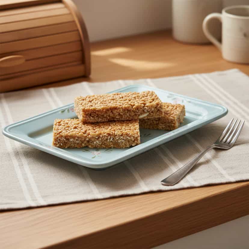Foto deliciosa de Barras de Cereal com Mel e Gergelim pronta para servir - Snacks Assados