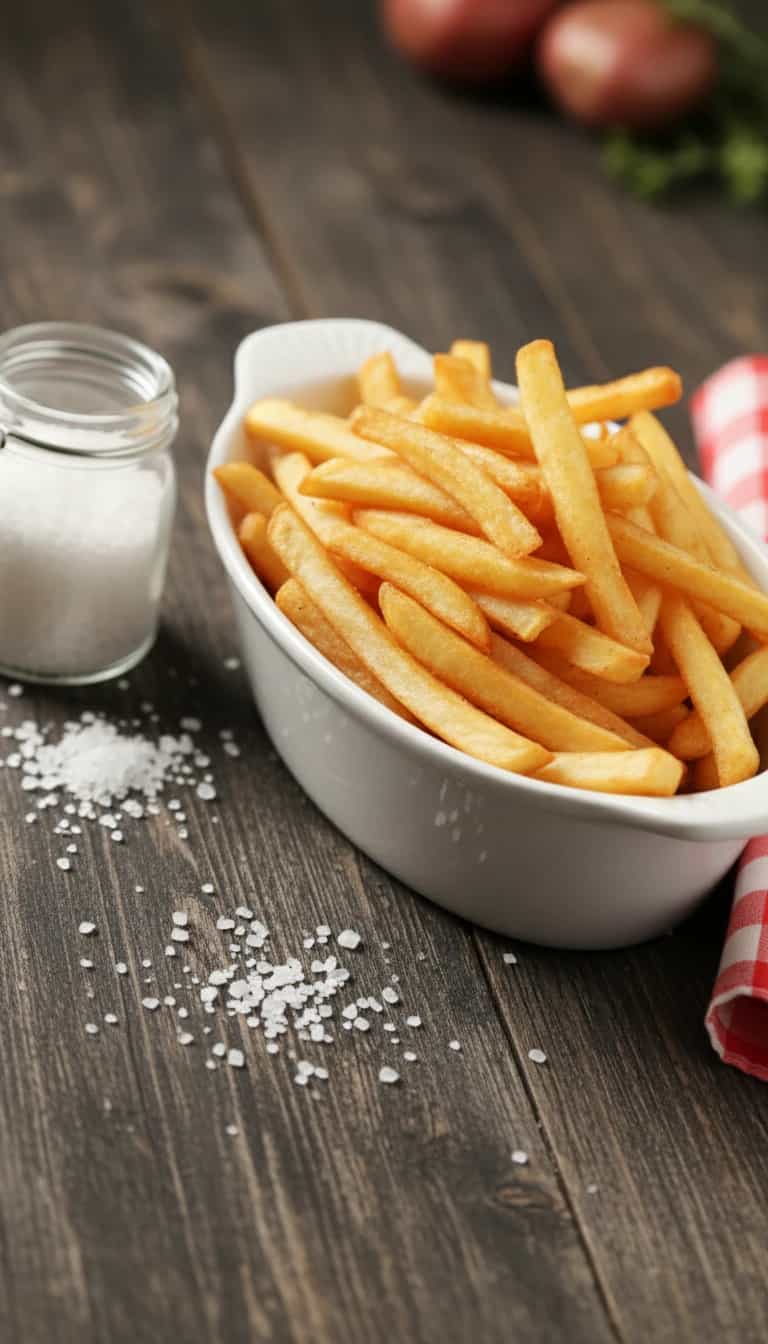 Foto deliciosa de Batata Frita Crocante pronta para servir - Salgadinhos