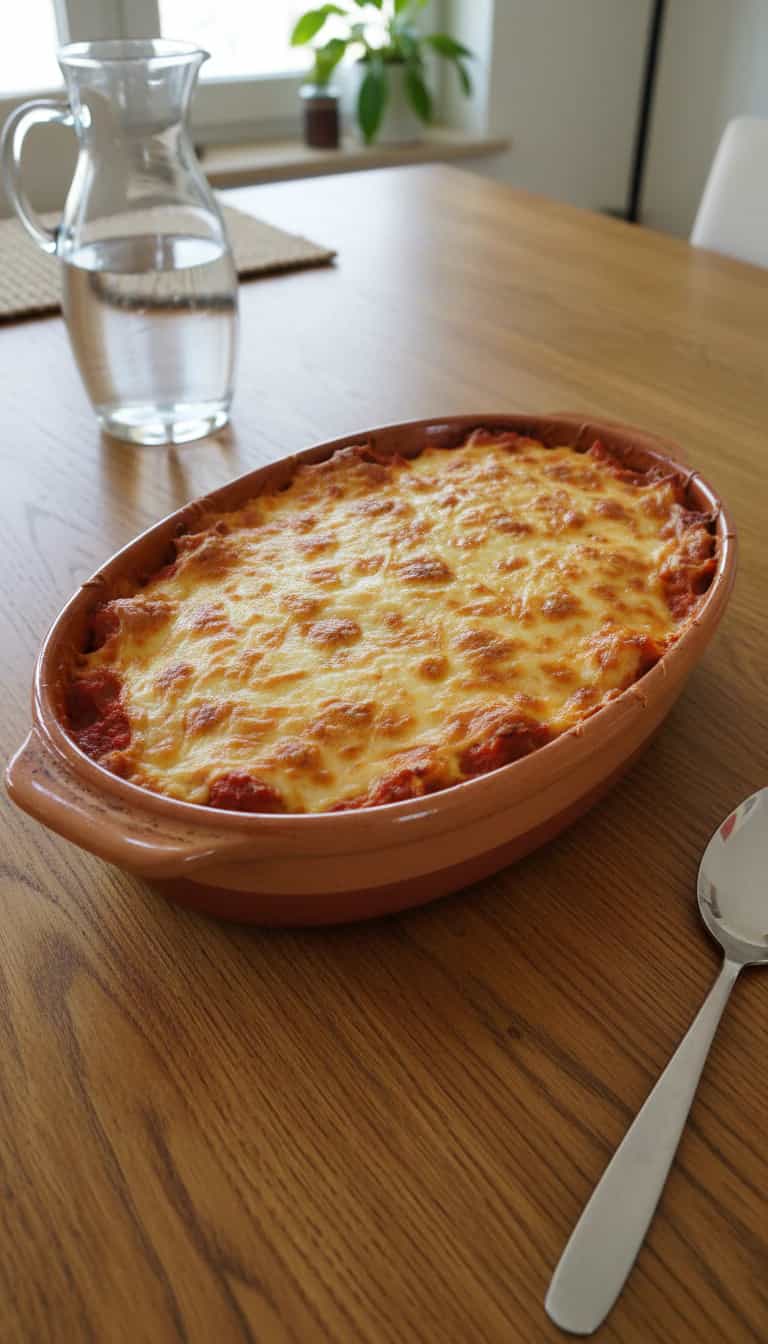 Foto deliciosa de Batata Gratinada com Frango Desfiado pronta para servir - Carnes & Frango