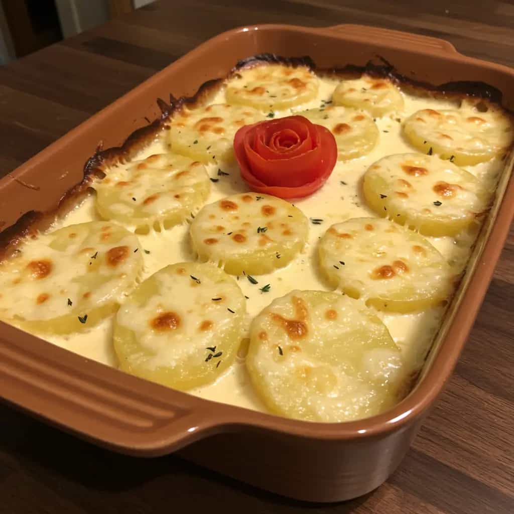 Batata Gratinada com Quatro Queijos