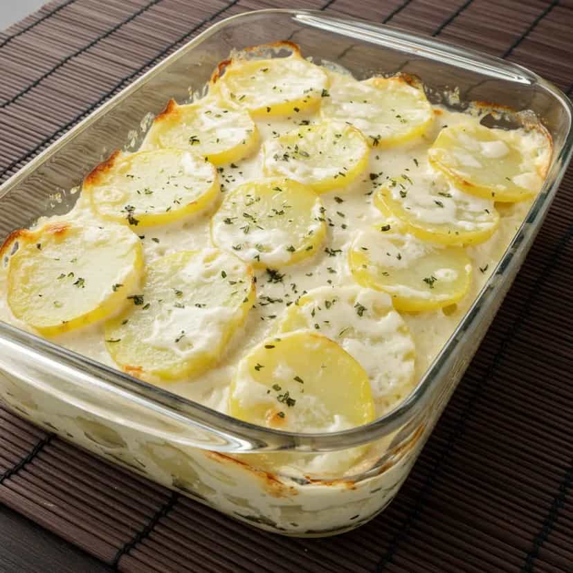 Foto deliciosa de Batata Gratinada Cremosa pronta para servir - Almoço & Jantar