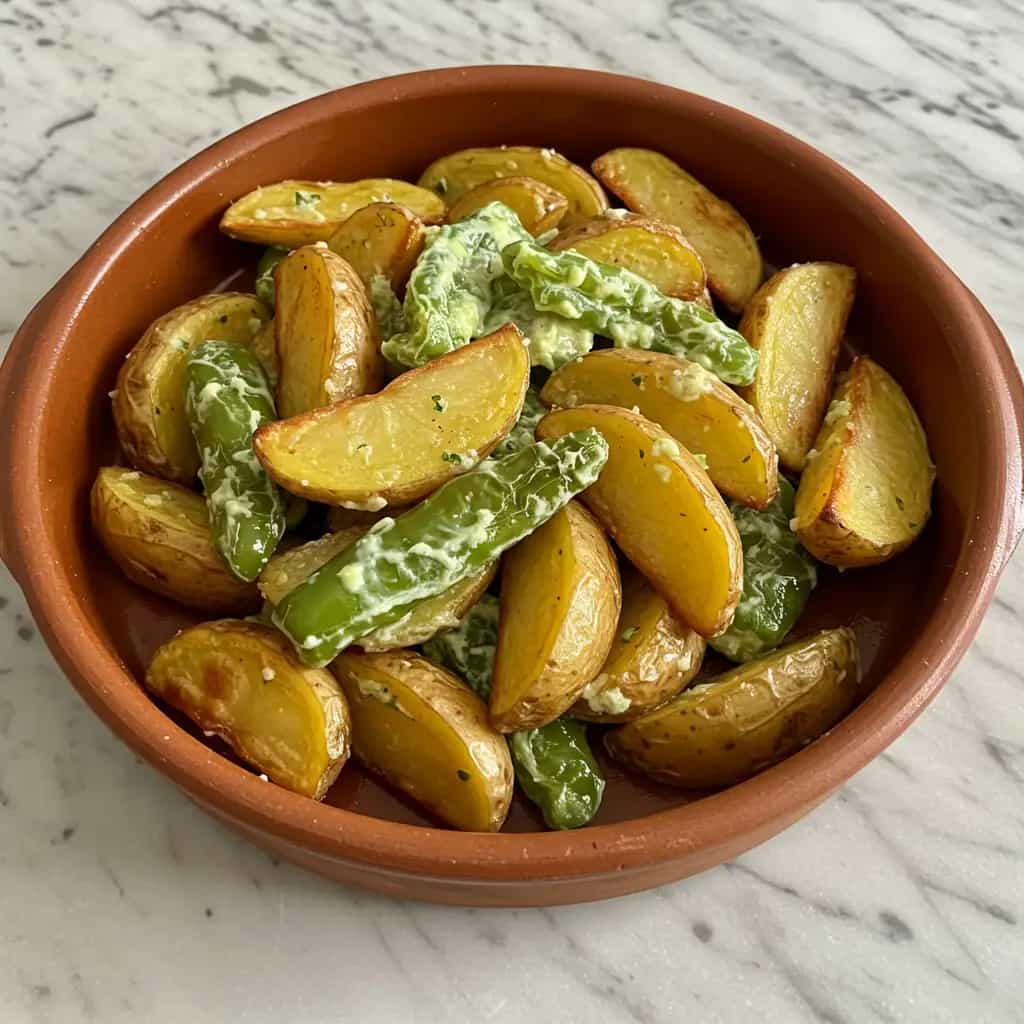 Batatas ao Molho de Pimenta Verde