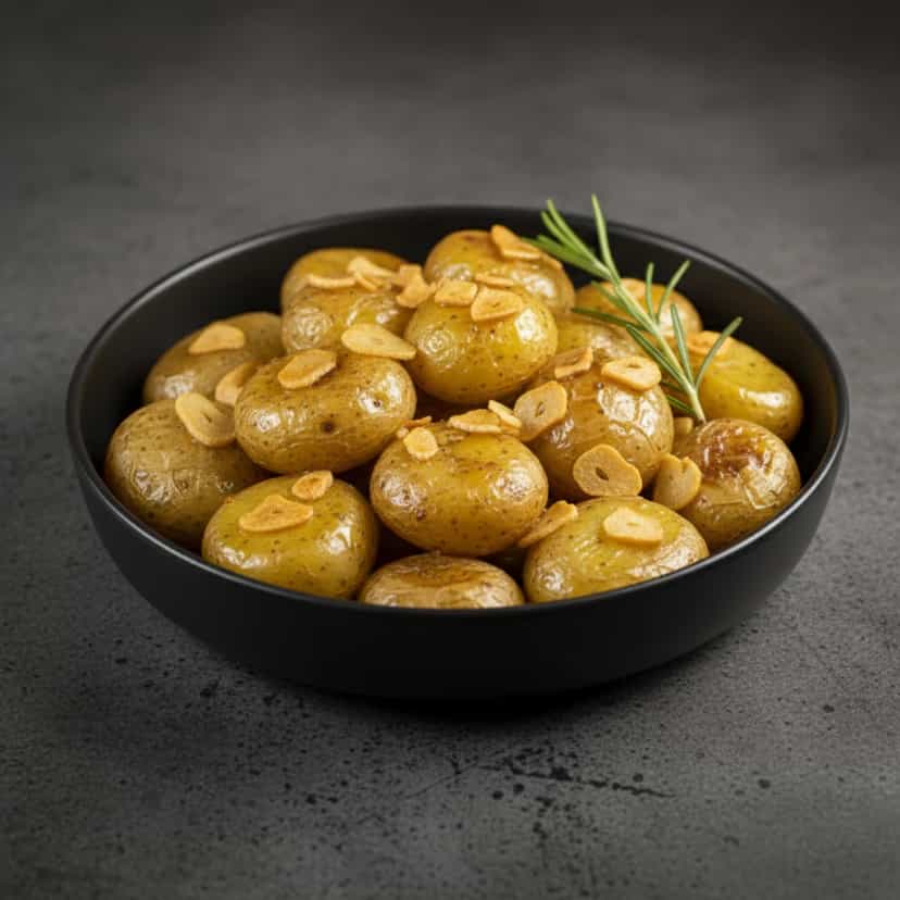 Foto deliciosa de Batatas ao Murro com Alecrim e Azeite pronta para servir - Snacks Assados