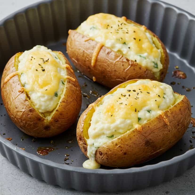 Foto deliciosa de Batatas Recheadas ao Queijo pronta para servir - Outras Receitas