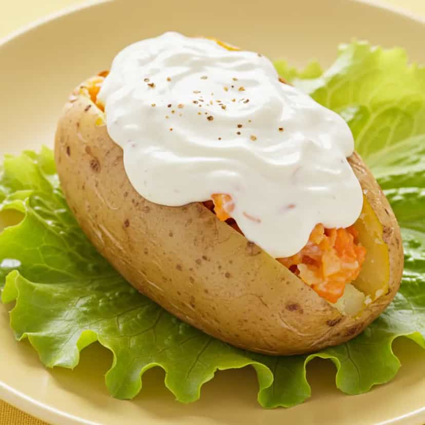 Foto deliciosa de Batatas Recheadas no Micro-ondas pronta para servir - No Micro-ondas