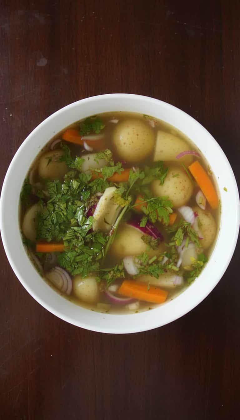 Foto deliciosa de Batatinhas ao Vinagrete com Gengibre pronta para servir - Salgadinhos