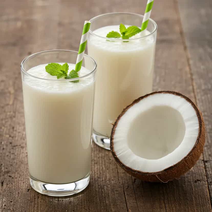 Foto deliciosa de Batida Cremosa de Coco pronta para servir - Coquetéis