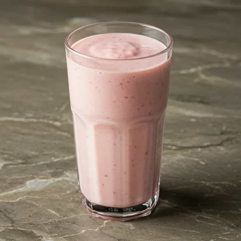 Foto deliciosa de Batida Cremosa de Morango pronta para servir - Milkshakes