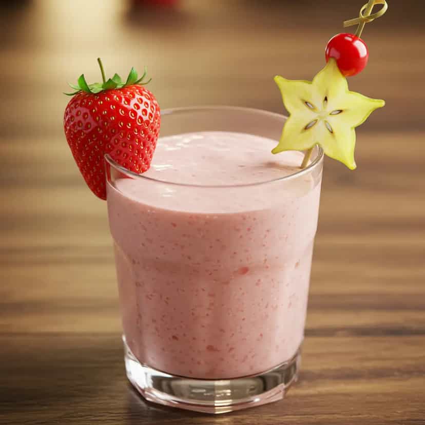 Foto deliciosa de Batida Refrescante de Morango pronta para servir - Coquetéis
