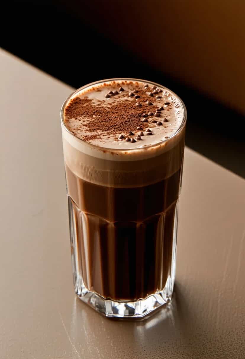 Foto deliciosa de Bebida Gelada de Nutella e Creme de Leite pronta para servir - Milkshakes