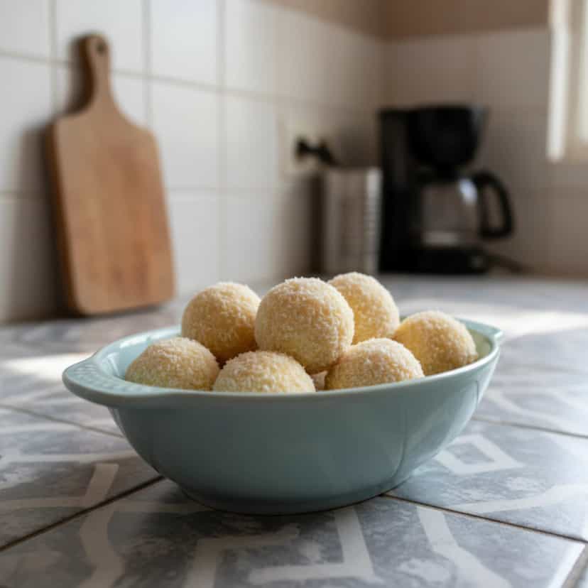 Foto deliciosa de Beijinho Light de Coco com Limão pronta para servir - Sem Assar