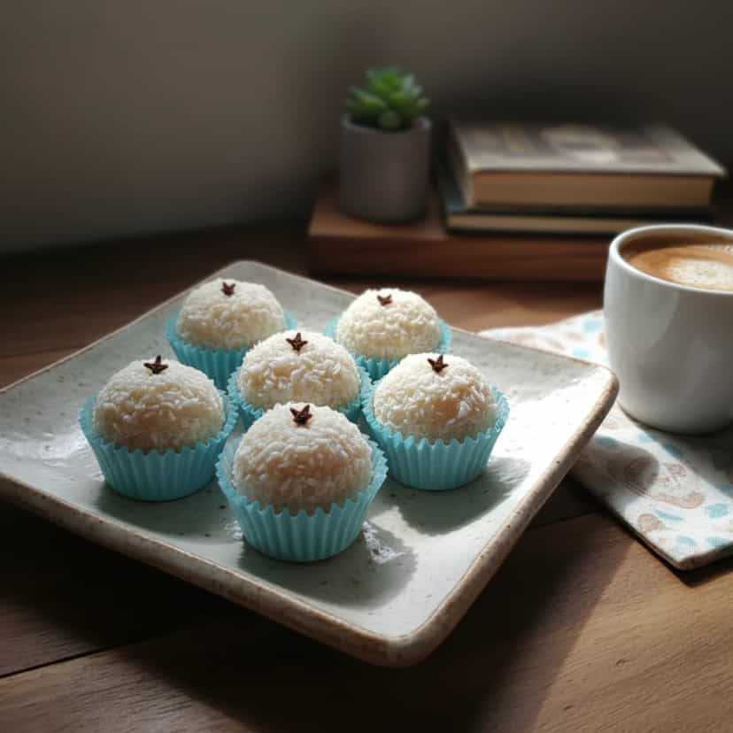 Foto deliciosa de Beijinhos de Coco Enroladinhos pronta para servir - Outras Receitas