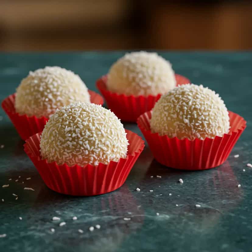 Foto deliciosa de Beijinhos de Leite Condensado e Coco pronta para servir - Outras Receitas