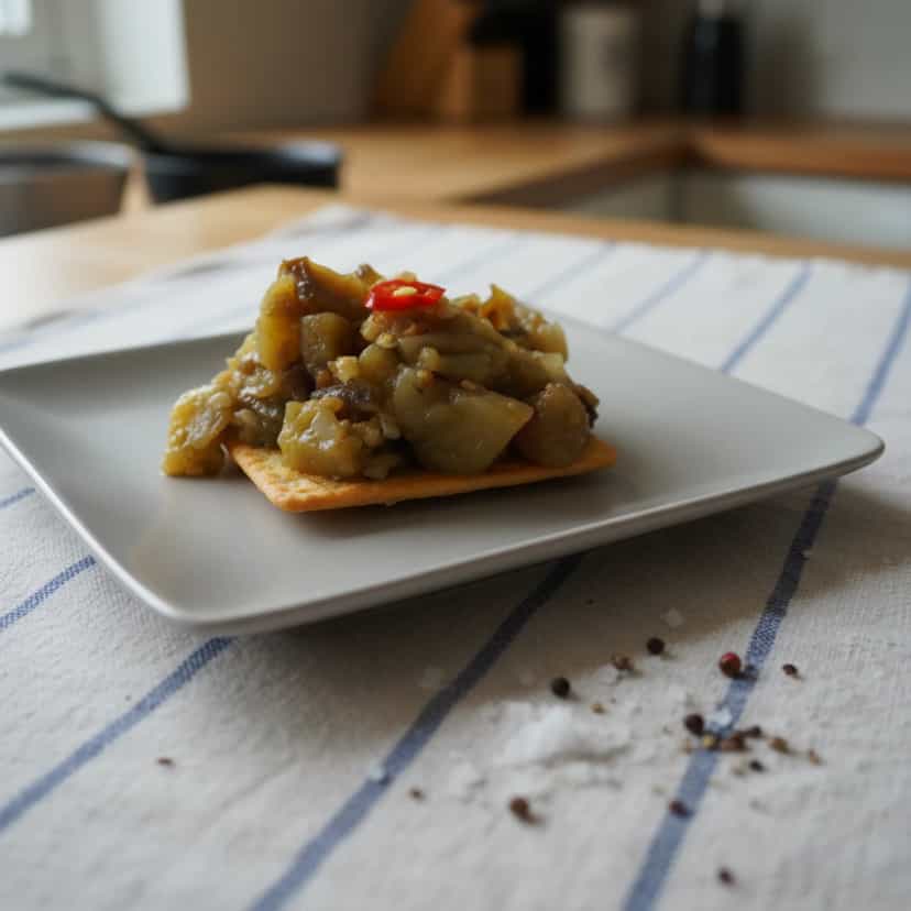 Foto deliciosa de Beringela ao Alho e Pimenta pronta para servir - Outras Receitas