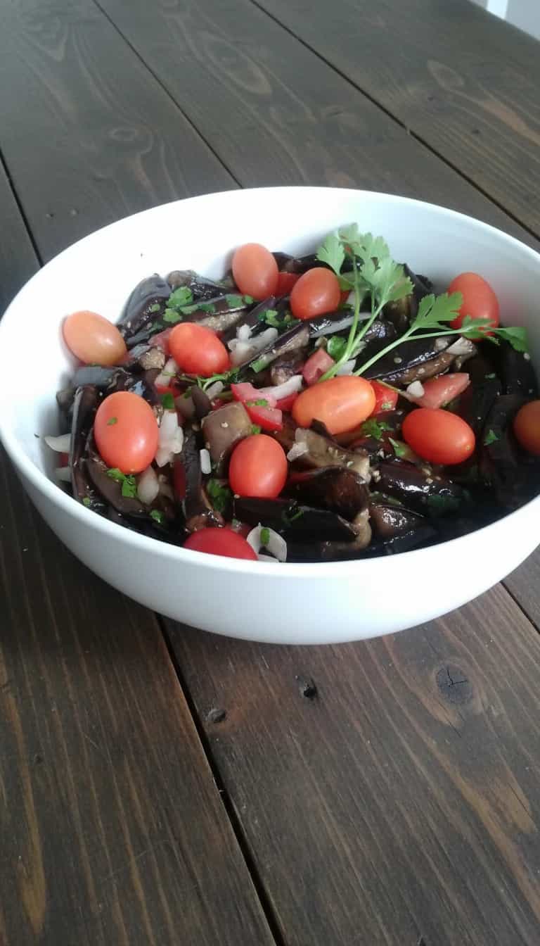 Foto deliciosa de Beringela com Vinagrete pronta para servir - Almoço & Jantar