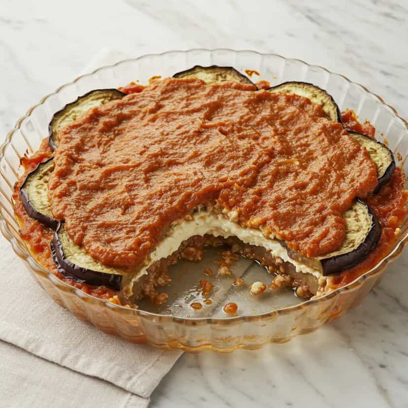Foto deliciosa de Berinjela à Parmegiana Caseira pronta para servir - Almoço & Jantar