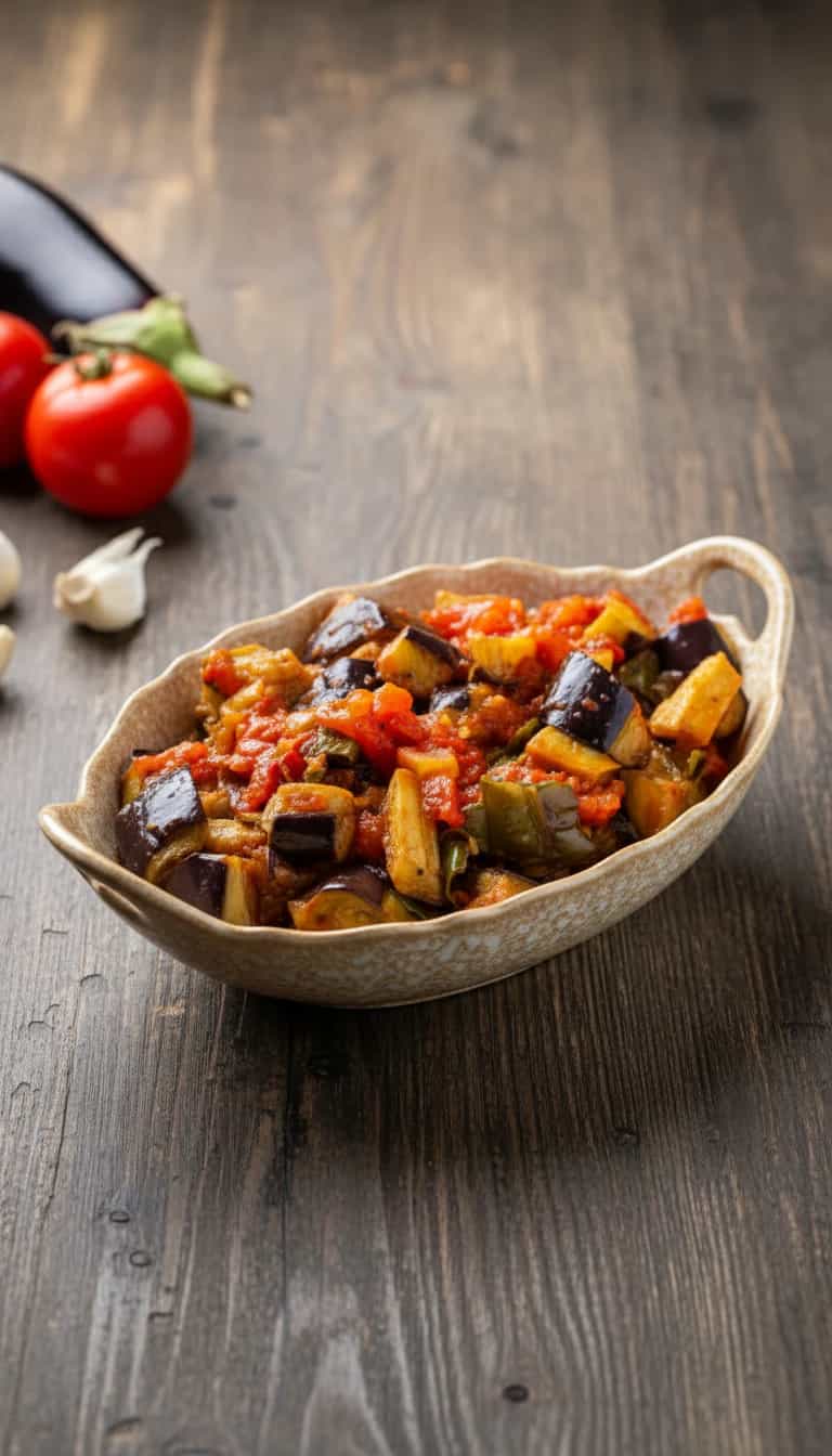 Foto deliciosa de Berinjela Refogada à Moda Caseira pronta para servir - Pratos Brasileiros Icônicos