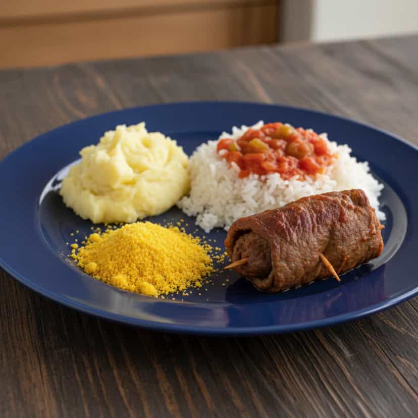 Foto deliciosa de Bife à Rolê com Calabresa pronta para servir - Carnes & Frango