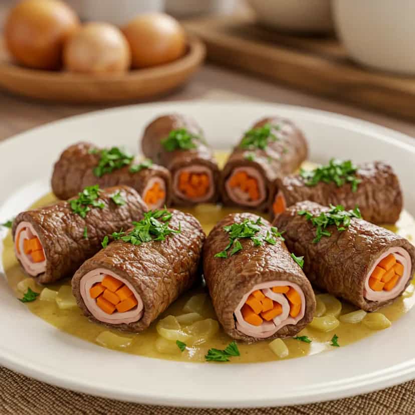 Foto deliciosa de Bife à rolê pronta para servir - Carnes & Frango