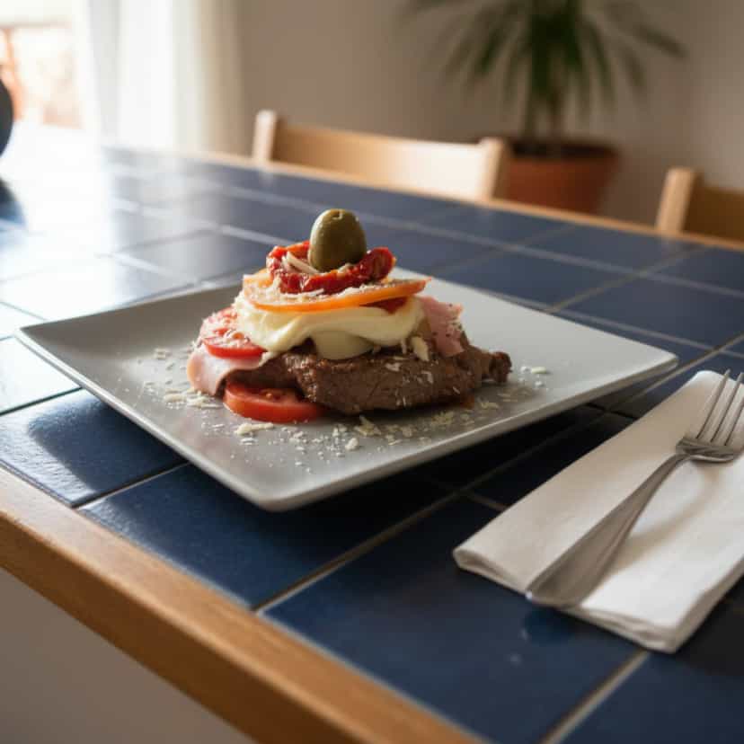 Foto deliciosa de Bife ao Molho de Tomate Gratinado pronta para servir - Carnes & Frango