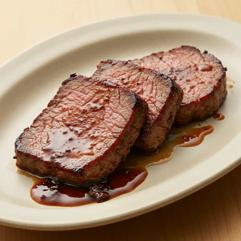 Foto deliciosa de Bife ao Rum de Maçã pronta para servir - Carnes & Frango