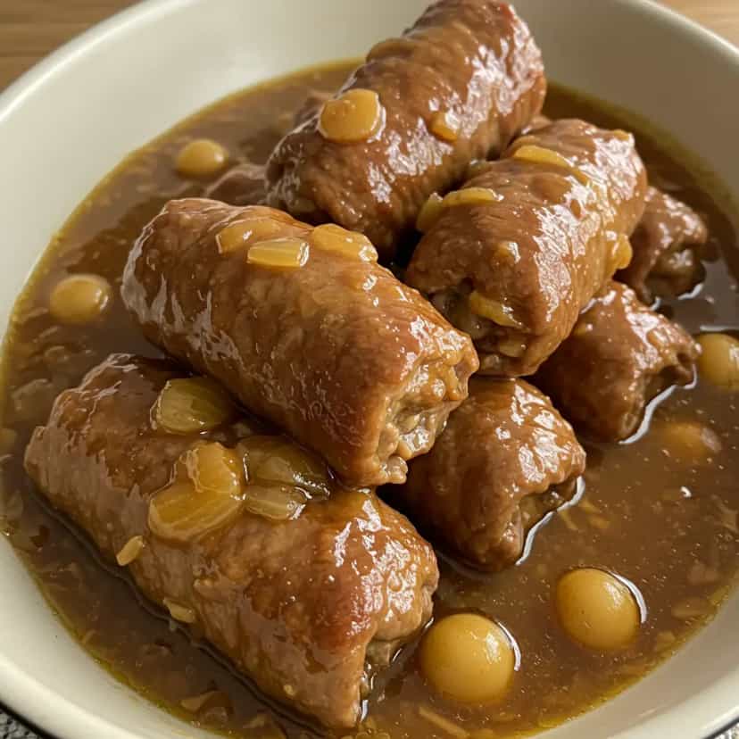 Foto deliciosa de Bife Rolê com Champignon pronta para servir - Carnes & Frango