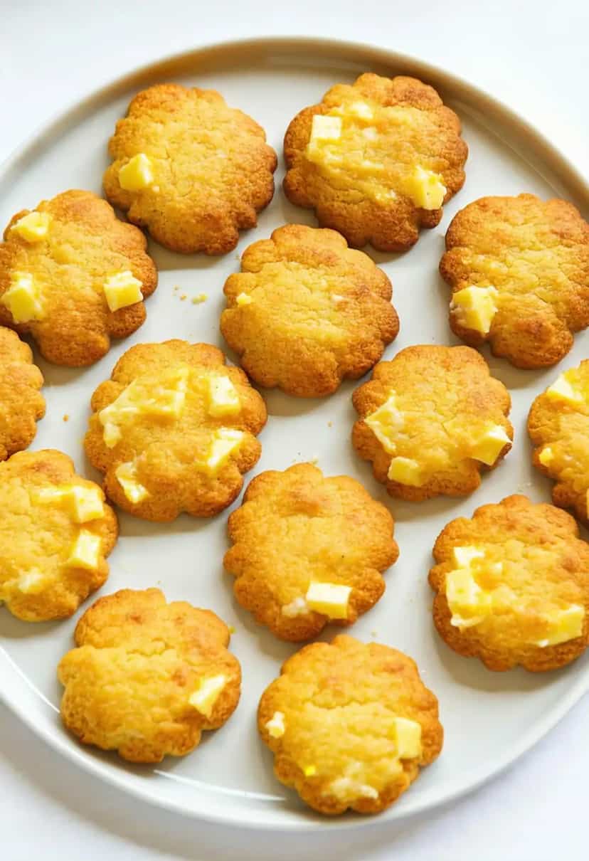 Foto deliciosa de Biscoito de Fubá com Queijo pronta para servir - Chips & Biscoitos