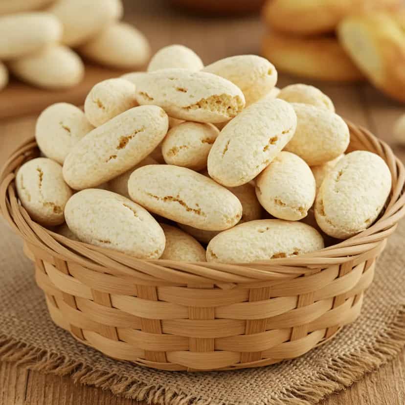 Foto deliciosa de Biscoito de Mandioca e Polvilho Vegano pronta para servir - Chips & Biscoitos