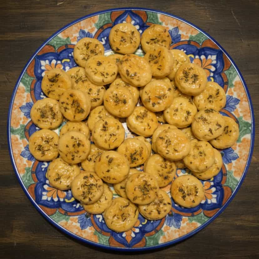 Foto deliciosa de Biscoito de Queijo Parmesão pronta para servir - Snacks Assados