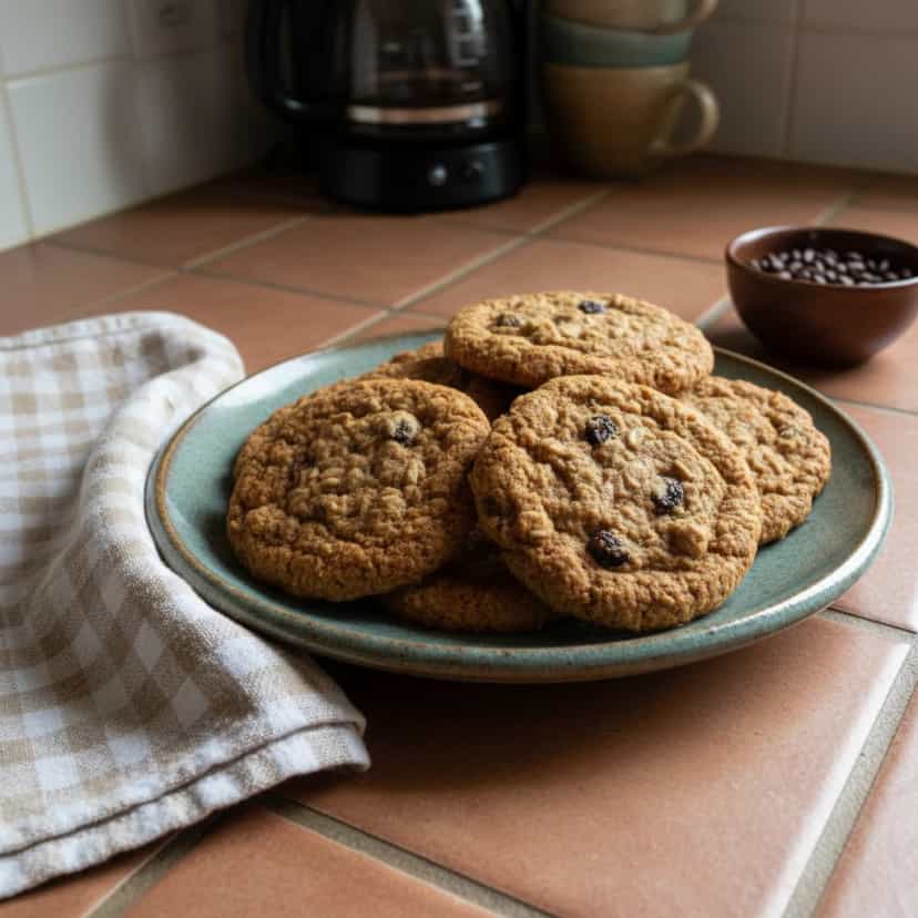 Foto deliciosa de Biscoito Integral de Aveia e Mel pronta para servir - Bolachas & Cookies