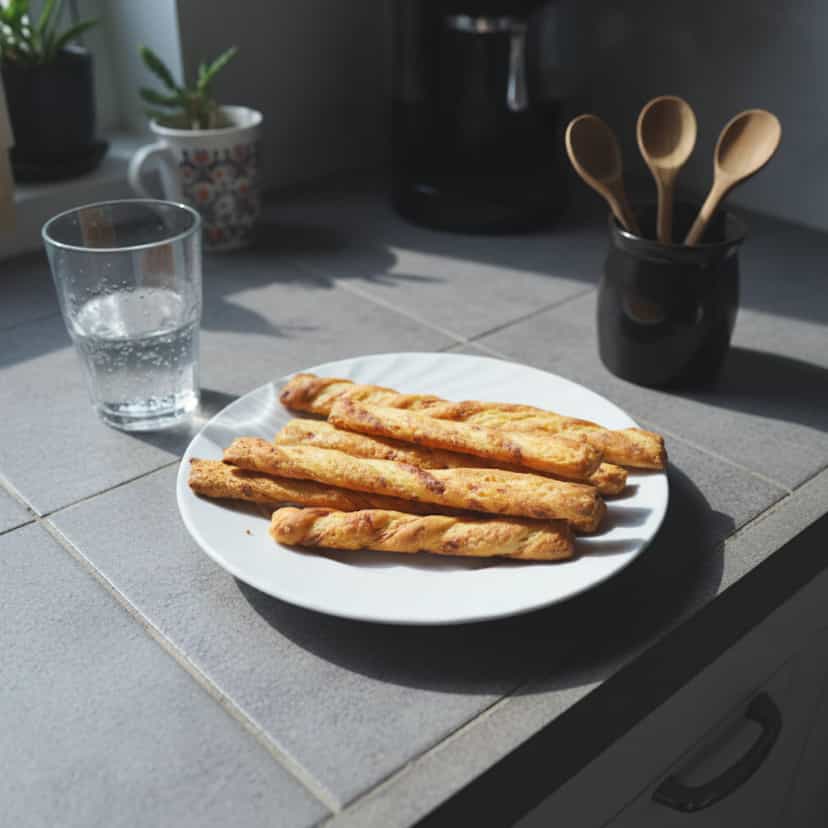 Foto deliciosa de Biscoito Palito de Queijo Parmesão pronta para servir - Snacks Assados