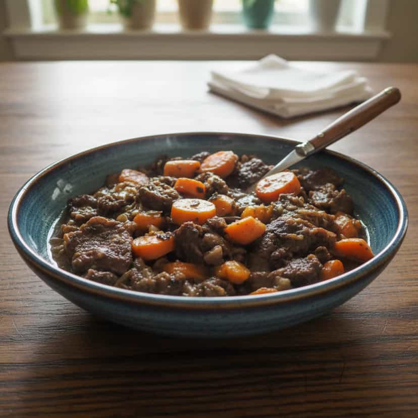 Foto deliciosa de Bisteca Suculenta na Panela de Pressão pronta para servir - Carnes & Frango