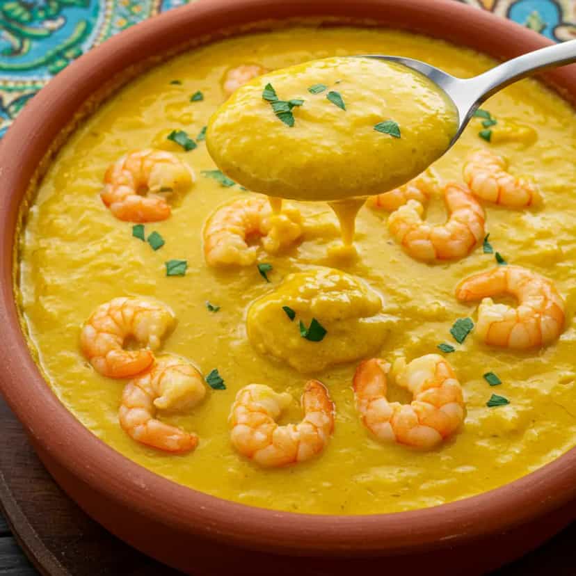 Foto deliciosa de Bobó de Camarão Cremoso pronta para servir - Peixes & Frutos do Mar