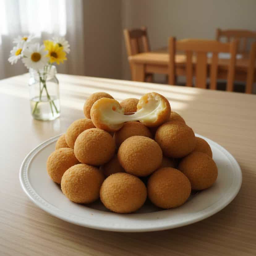 Foto deliciosa de Bolinha de 4 Queijos pronta para servir - Salgadinhos