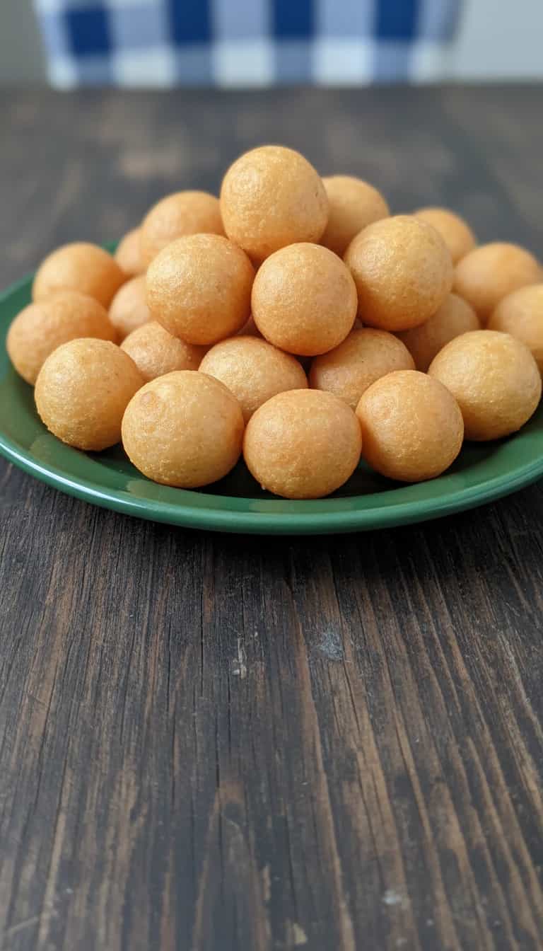 Foto deliciosa de Bolinhas de Queijo Minas e Parmesão pronta para servir - Salgadinhos