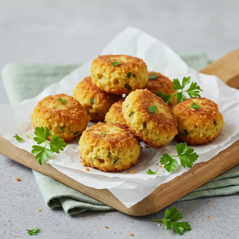 Foto deliciosa de Bolinho de Abóbora com Carne Seca pronta para servir - Salgadinhos