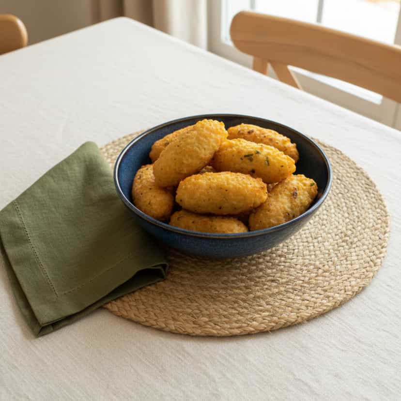 Foto deliciosa de Bolinho de Arroz com Carne pronta para servir - Salgadinhos