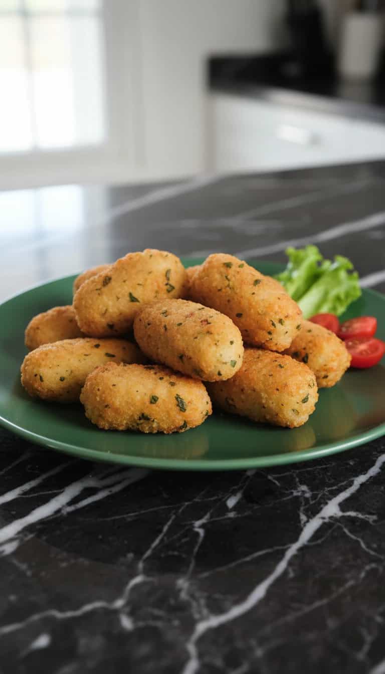 Foto deliciosa de Bolinho de Arroz com Queijo e Presunto pronta para servir - Salgadinhos