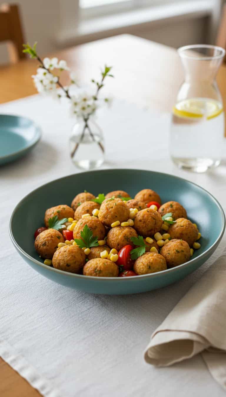 Foto deliciosa de Bolinho de Arroz Recheado pronta para servir - Salgadinhos