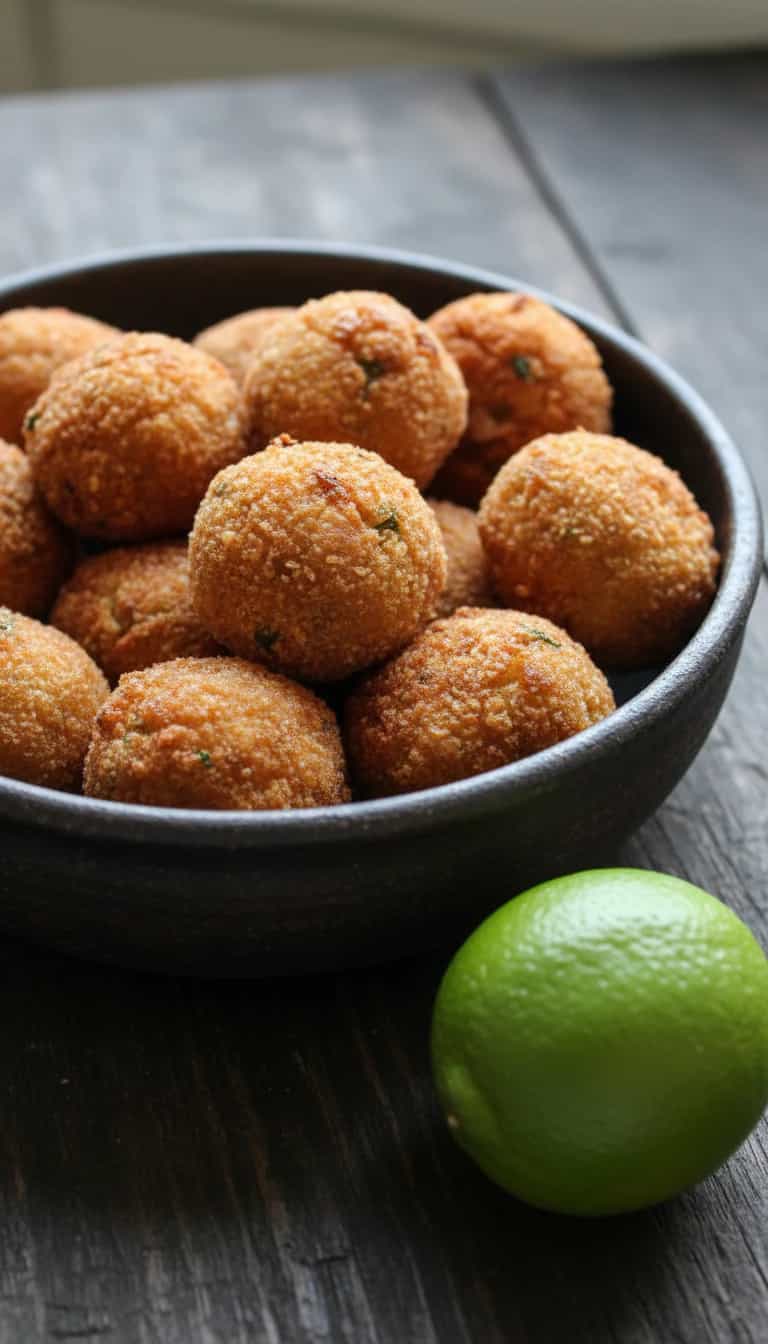 Foto deliciosa de Bolinho de Bacalhau pronta para servir - Salgadinhos