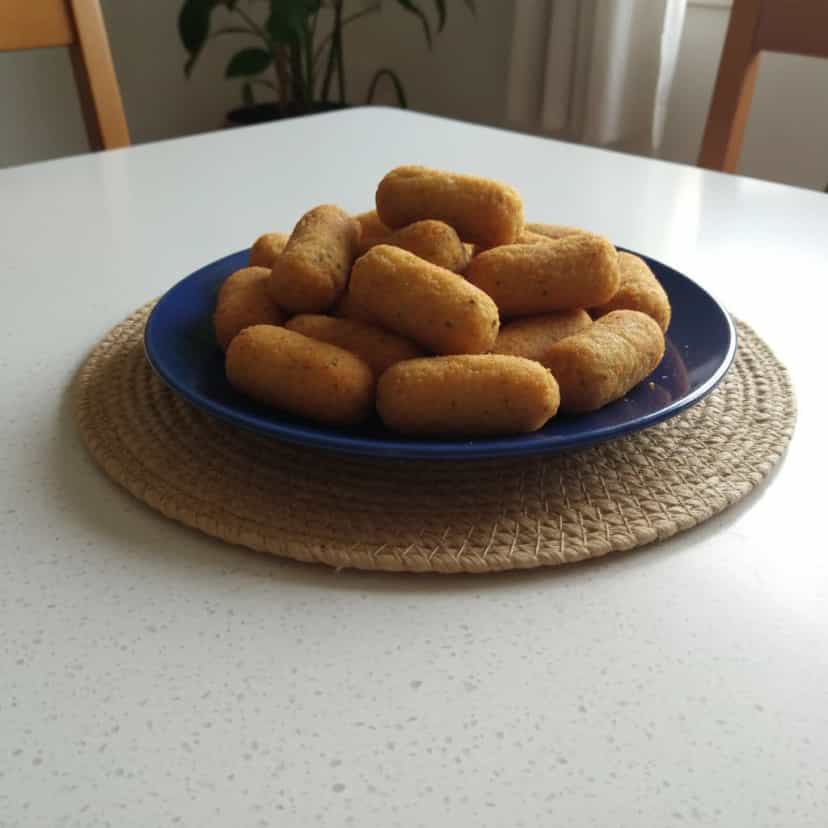 Foto deliciosa de Bolinho de Bacalhau pronta para servir - Salgadinhos